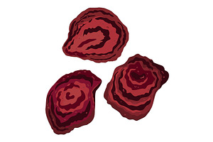 Beet dried chip set, a baked thinly, a Food Illustration by Toltemara