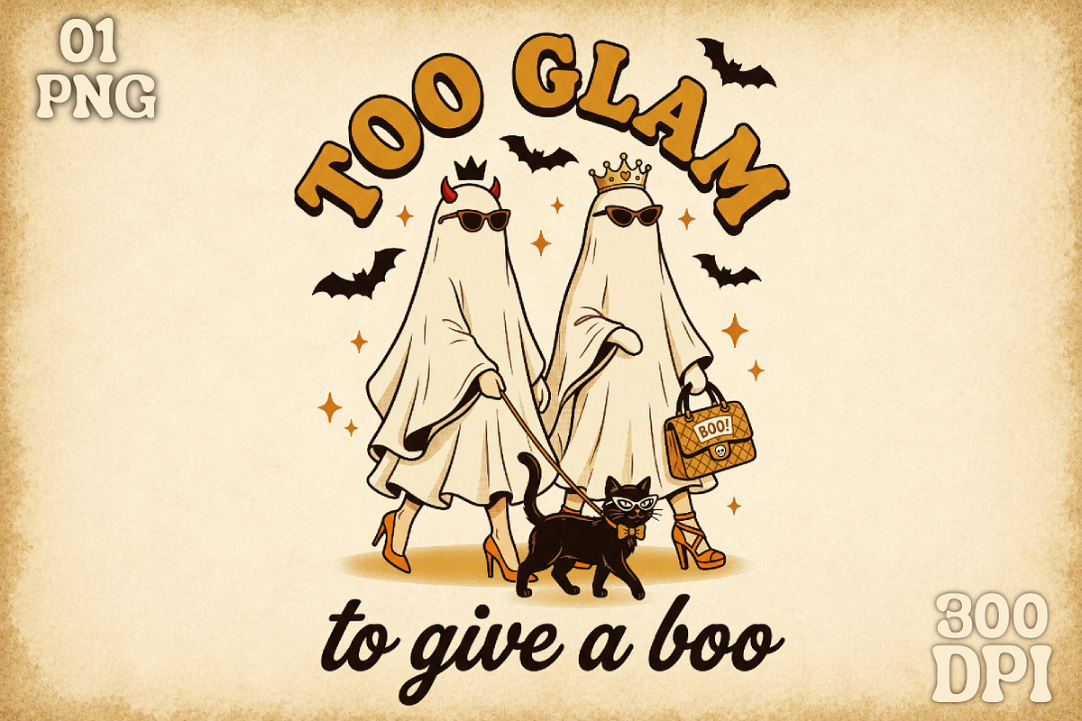 Too Glam to Give a Boo,Funny, a Work Illustration by Sublimation Artist (Photo 1 of 9)