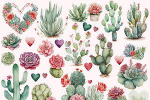 Boho Cactus & Succulent Clipart