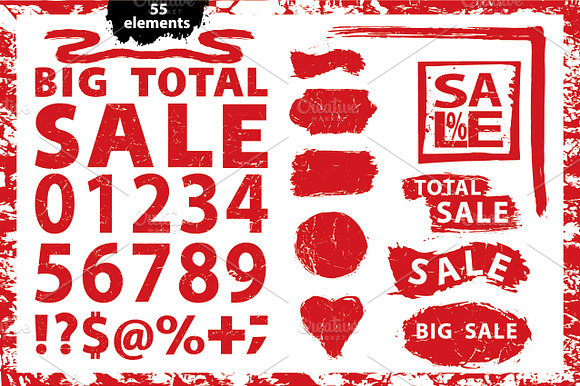 Sale.Grunge Stamps. numbers,marks preview 5