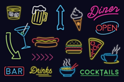 Neon Sign Shapes Vector Pack, a Food Illustration by Catty Studio (Thumbnail 4 of 7)