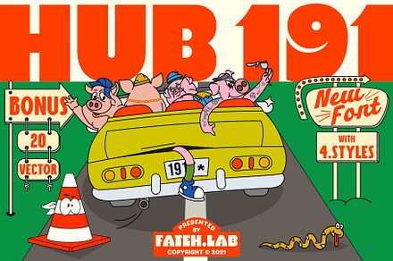 Hub 191 | Cheerful Font, a Sans Serif Font by Fateh.Lab