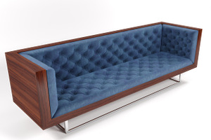 Milo Baughman Velvet Sofa