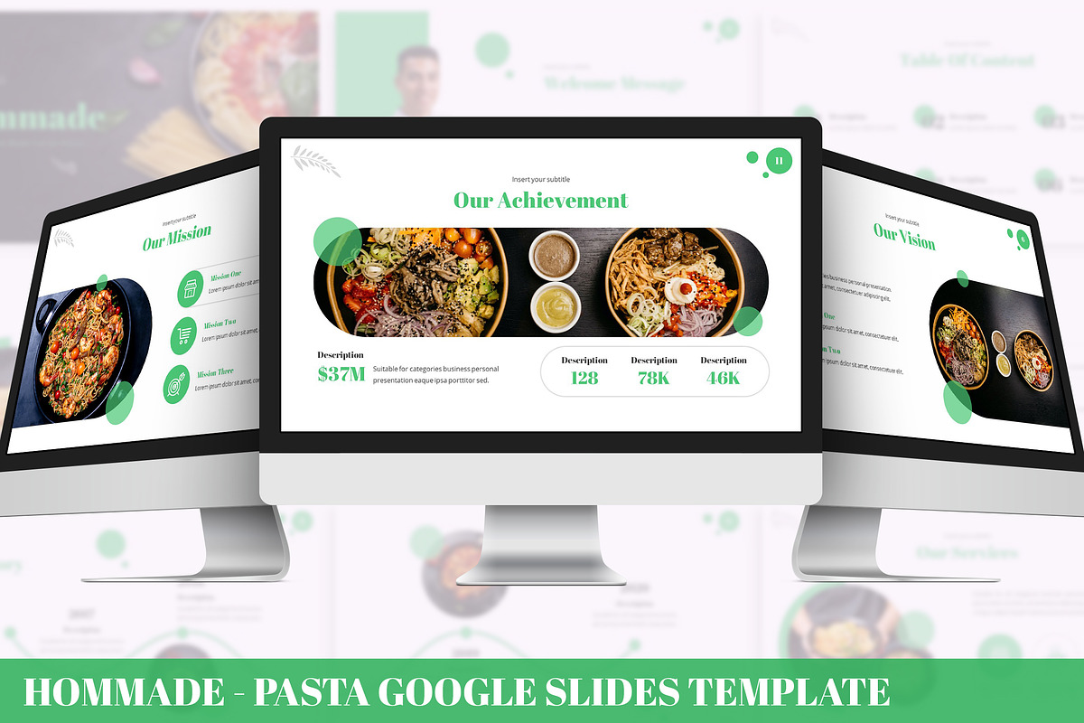 Hommade - Pasta Google Slides, a Presentation Template by SlideFactory