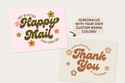 Retro Groovy Thank You Card Canva, a Business Card Template by Summit Avenue (Thumbnail 3 of 7)