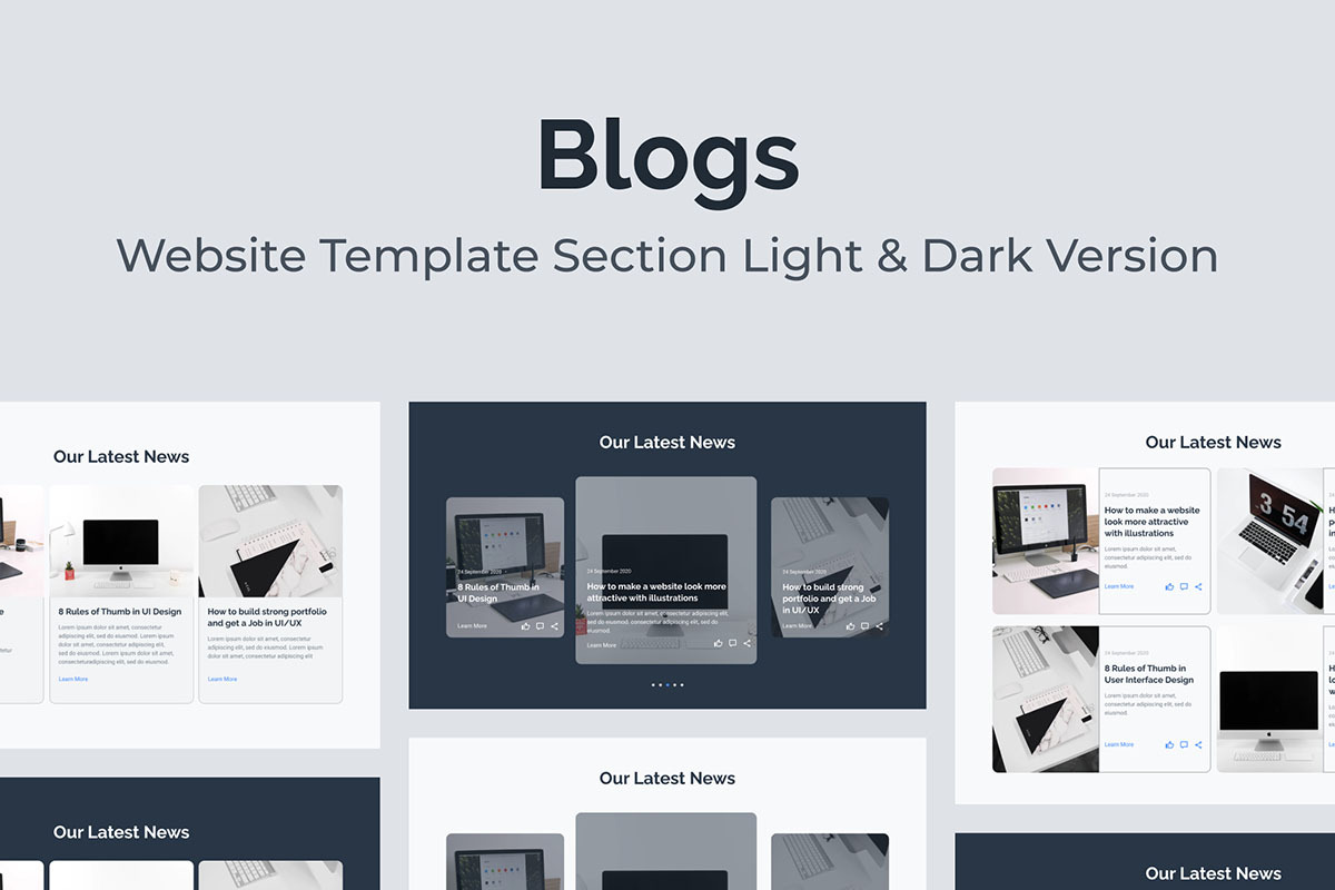 Web Blog or News Section Template, a Landing Page Template by Kreativ Space