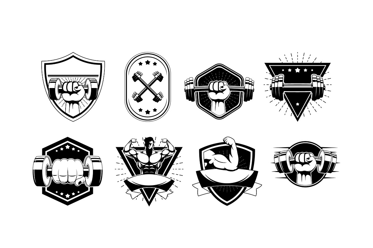 Gym & Fitness Emblem Vector Set