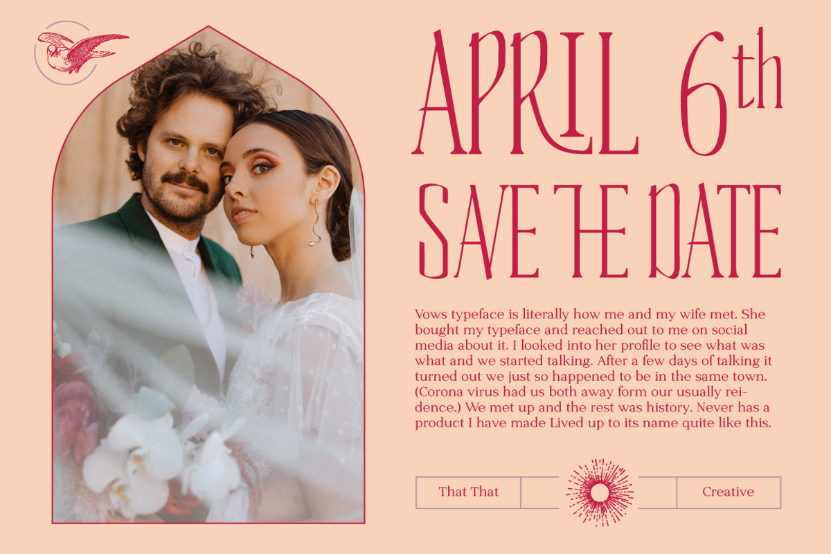 Vows Elegant Condensed Serif, a Serif Font by That That Creative (Photo 3 of 10)