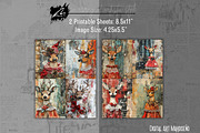 Cute Xmas Deer, Shabby Journal Pages, a Seasonal Illustration by Digital Art Mahdiseño (Thumbnail 7 of 10)
