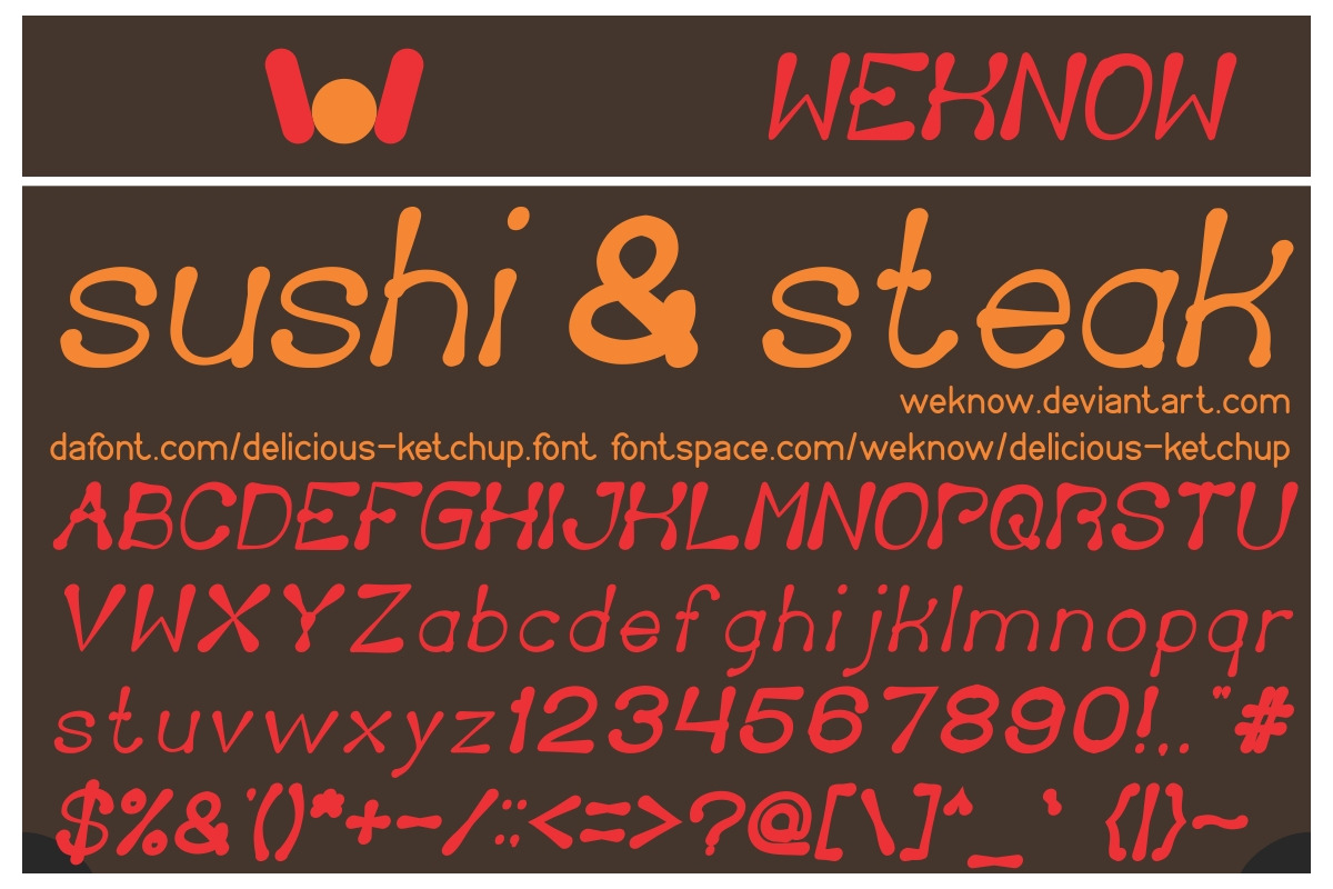 delicious ketchup font preview 3