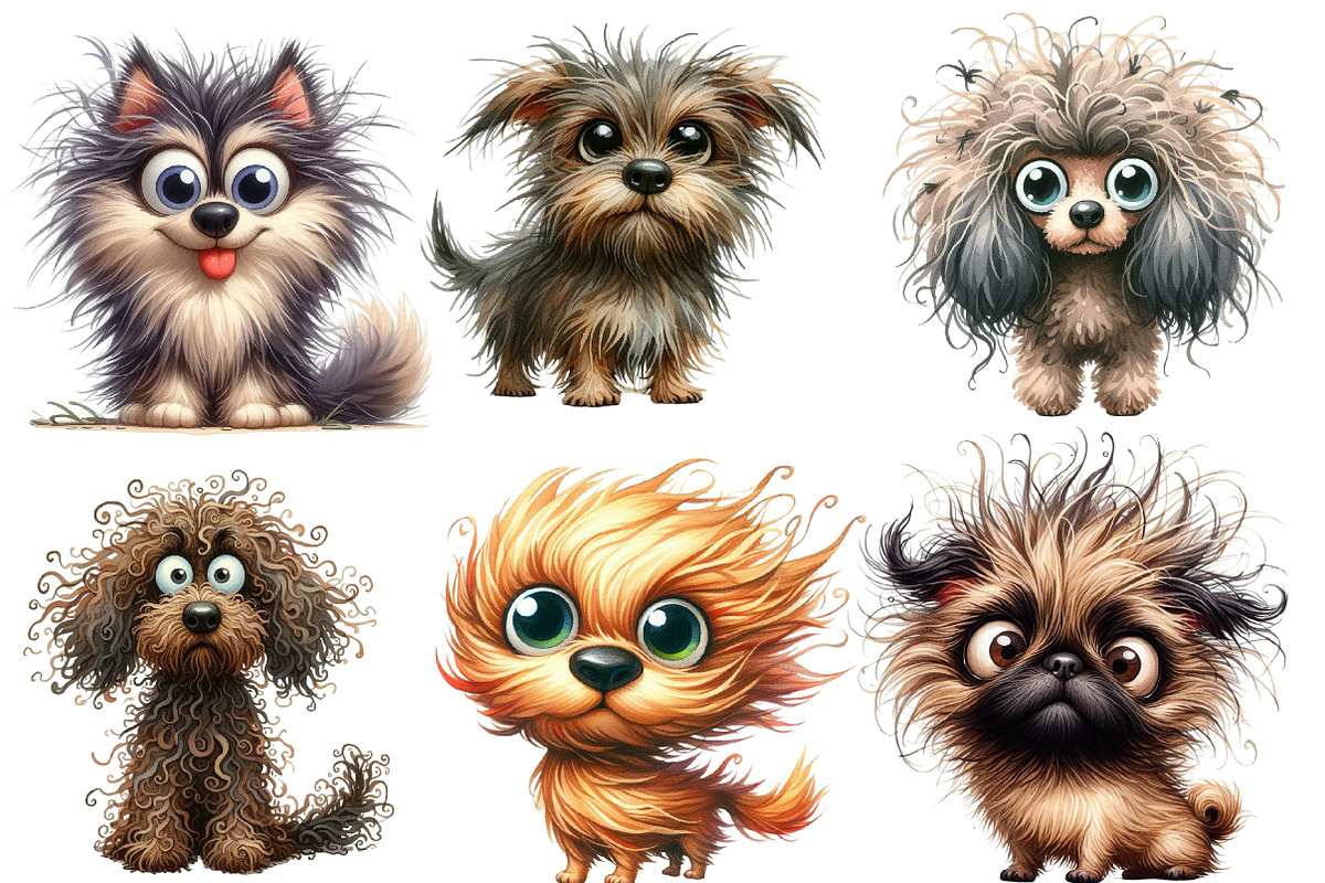 Quirky Crazy Dogs Sublimation Clipar, an Animal Illustration by Designworld (Photo 2 of 6)