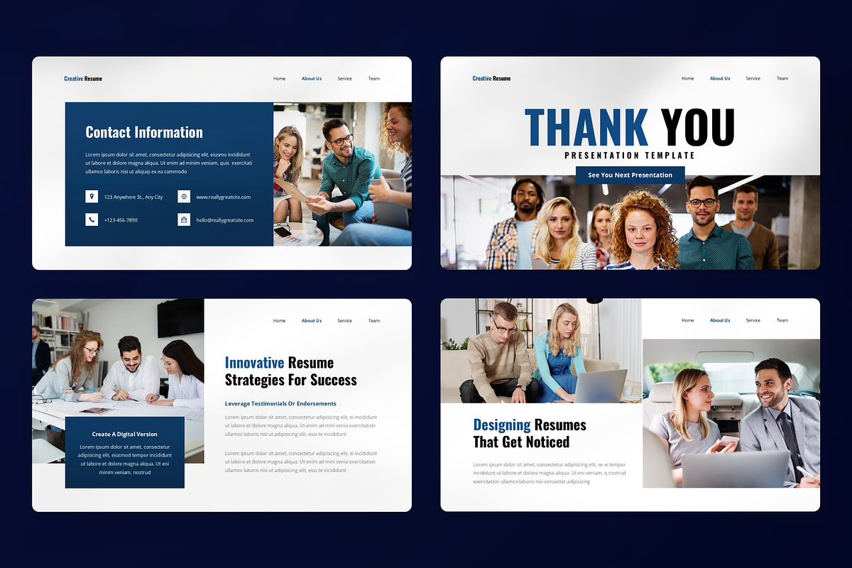 Clean & Creative Resume PowerPoint, a Presentation Template by SquidPixey (Photo 4 of 7)