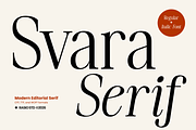 Svara Modern Editorial Serif Font, a Serif Font by Rasio Studio (Thumbnail 1 of 11)