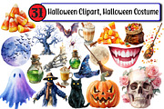 Halloween Clipart, Halloween Costume, an Illustration by Design Market (Thumbnail 1 of 3)
