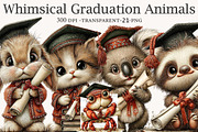 Whimsical Graduation Animals clipart, an Illustration by Designworld (Thumbnail 1 of 10)