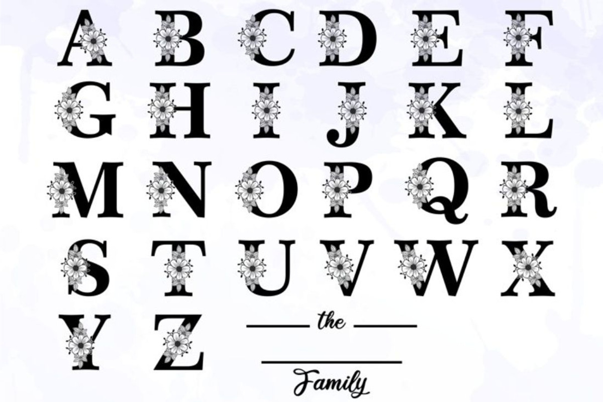 Floral Alphabet Letter SVG Bundle, a Graphic by D2PUTRI (Photo 11 of 15)