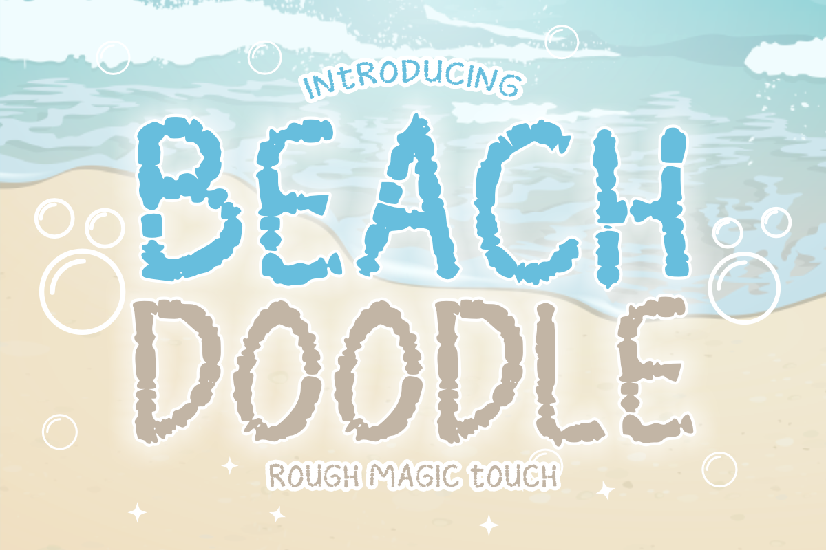 Beach Doodle - Textured Display Font, a Handwritten Font by KiddoGlyphs Studio (Photo 1 of 5)