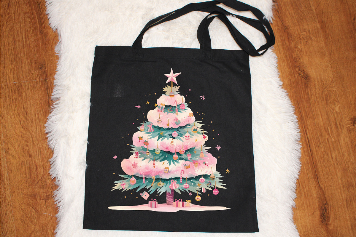 Kawaii Pink Mint Christmas Clipart, a Graphic by designcity5