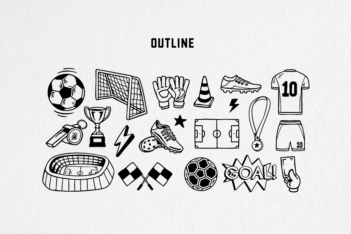 Hand-drawn Soccer Illustrations, a Sport Illustration by cd-design.co (Photo 3 of 5)