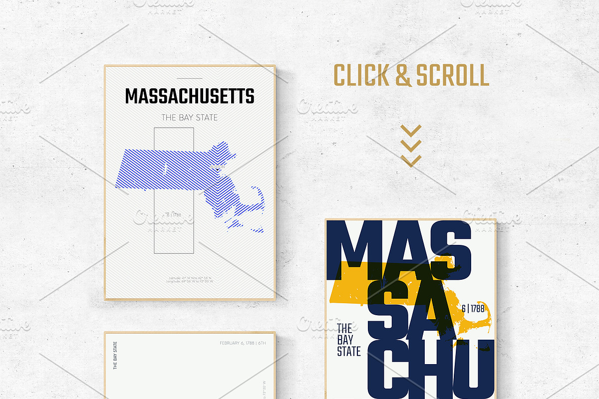 USA State Maps | Posters 3 Styles 1, an Illustration by MaximGertsen (Photo 4 of 8)