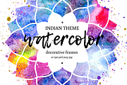 Watercolor frames. Indian theme., a Decorative Illustration by Marina Demidova (Thumbnail 1 of 2)