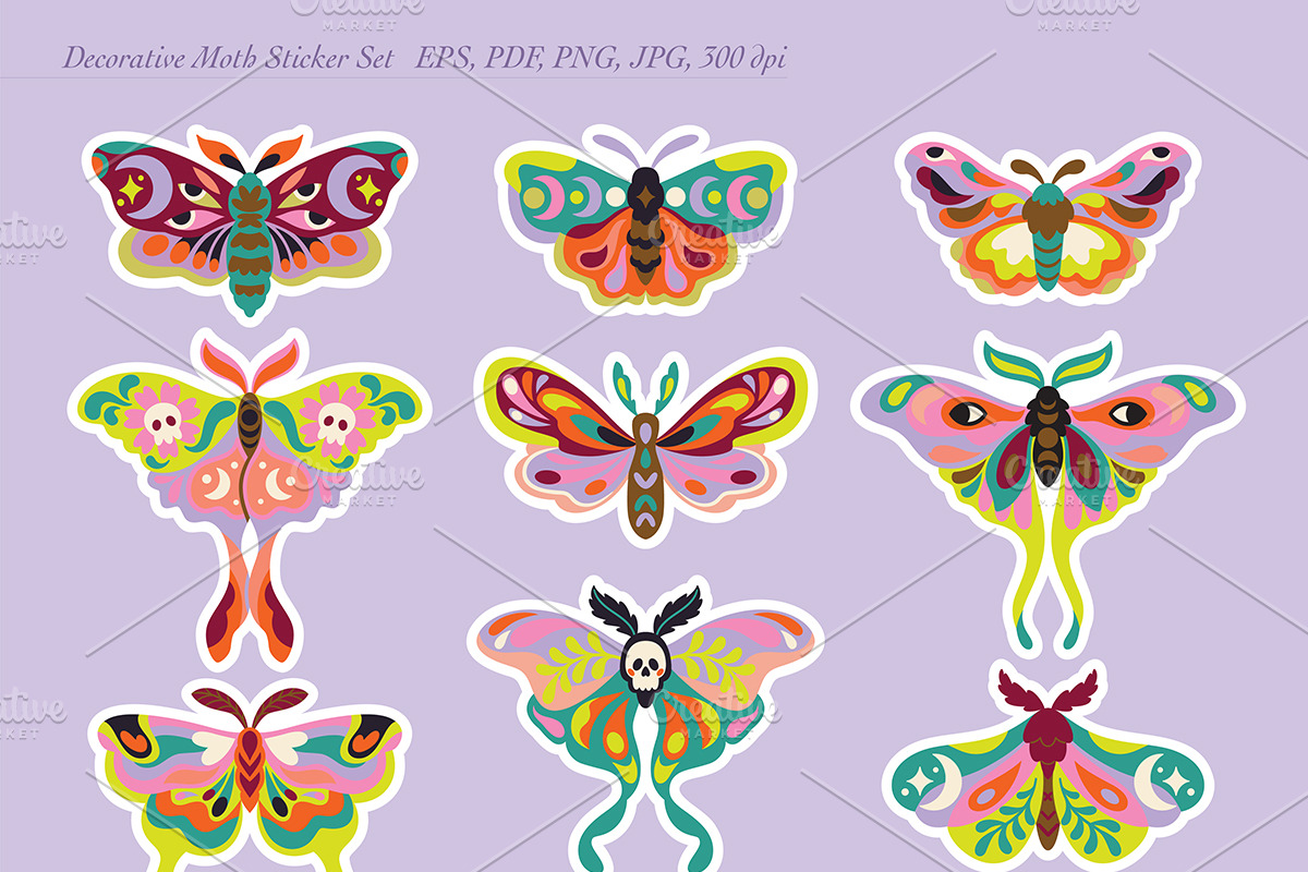 Moonlit Moths - Set and Patterns, a Pattern Graphic by PenguinHouse (Photo 12 of 14)
