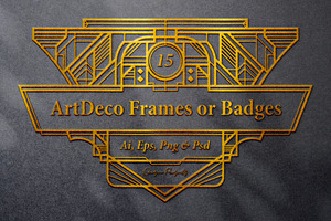 15 Frames - Art Deco Ornament, a Graphic by Cruzine
