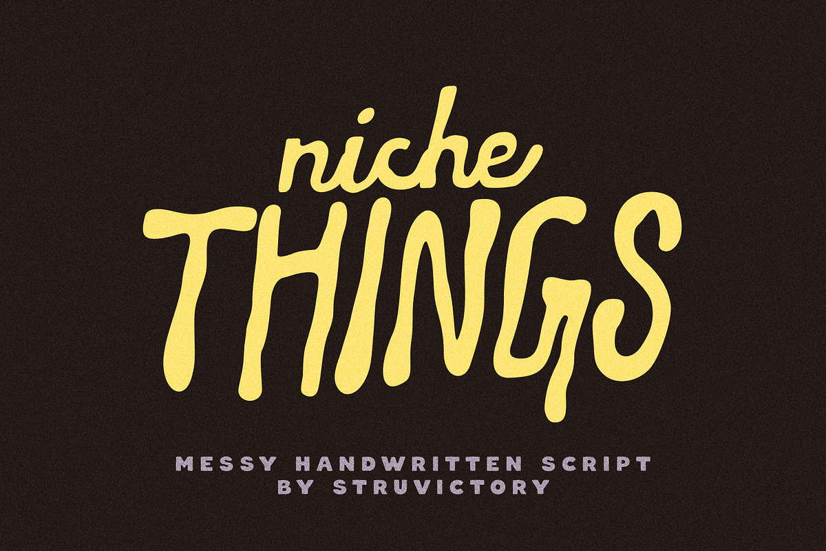NicheThings Messy Handwritten Script, a Script Font by Struvictory.art (Photo 1 of 9)