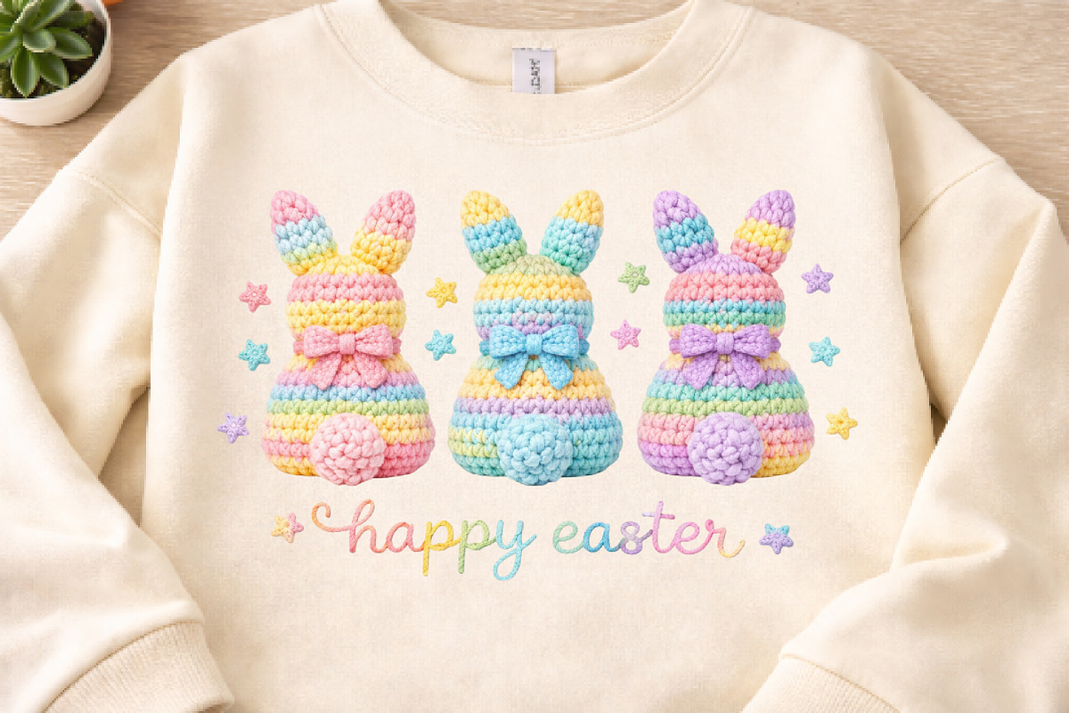 Crochet Easter Bunny Png, an Illustration by Watercolor design (Photo 4 of 9)
