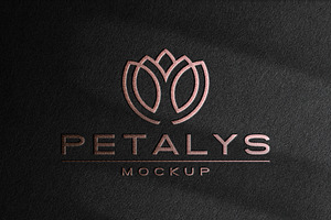 Logo Mockup Rose Gold Foil Effect