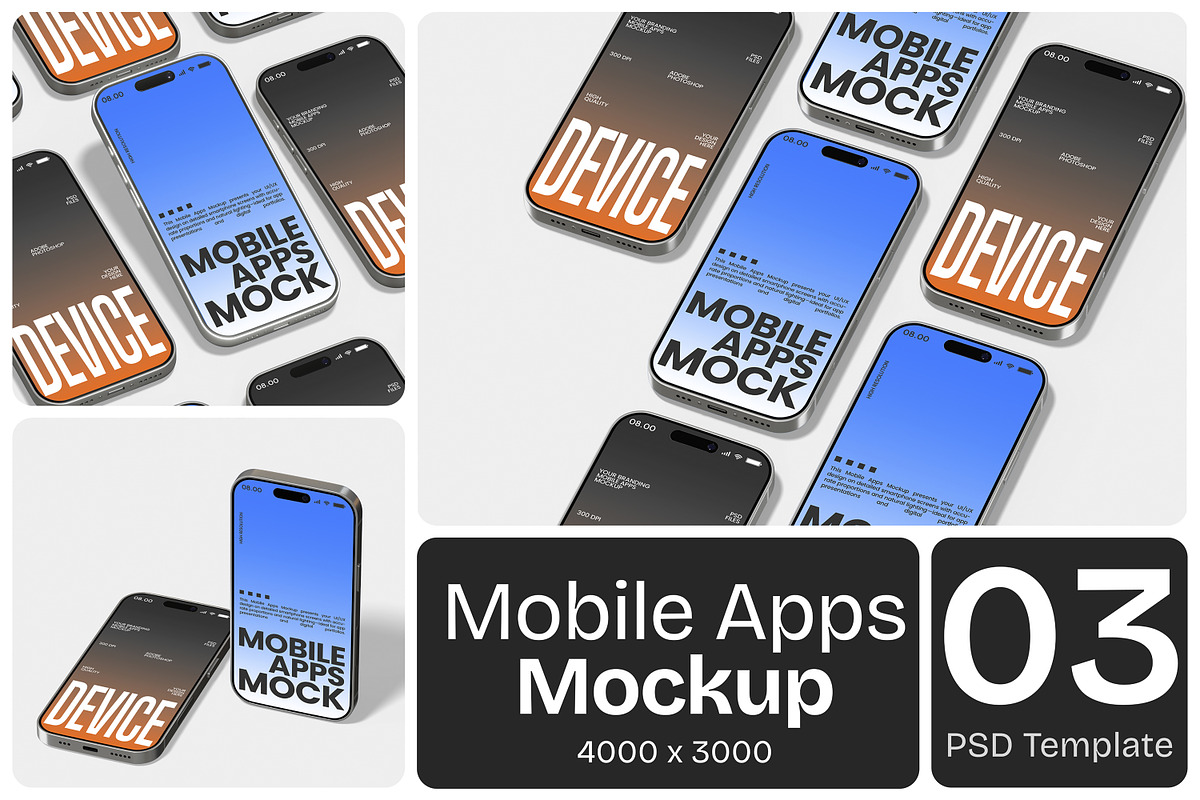 Mobile Apps Mockup, an iPhone Mockup by Permadi Creative (Photo 1 of 5)