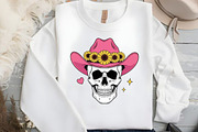 Pink Cowgirl Skull PNG, an Illustration by Black Bird Studio (Thumbnail 4 of 4)