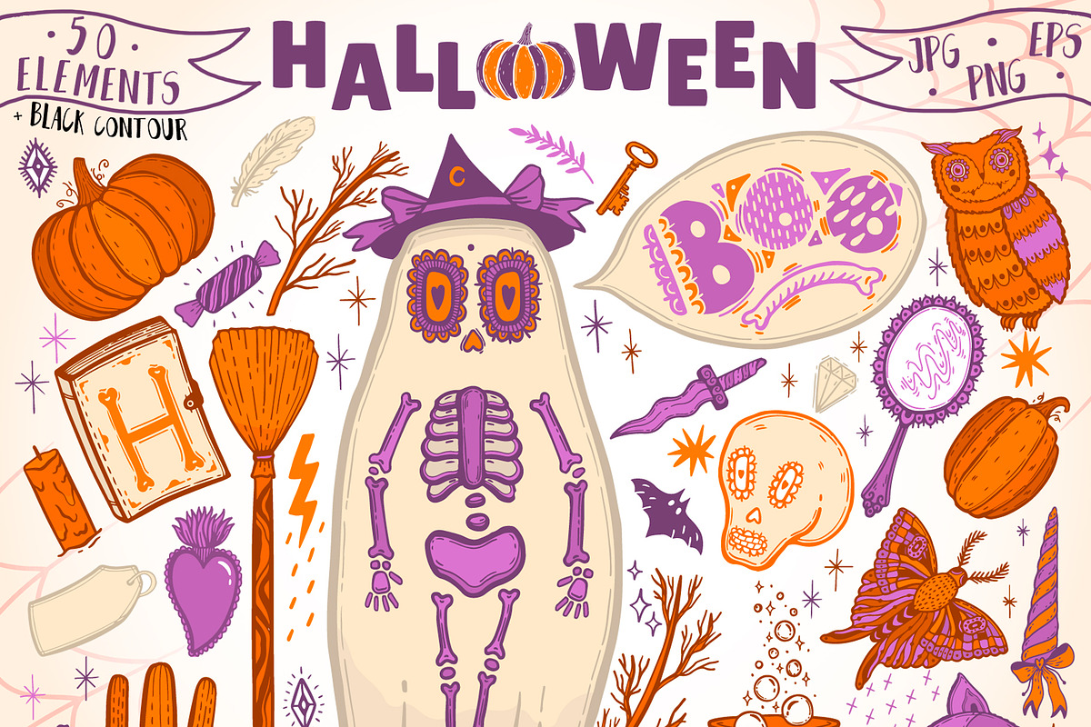 Halloween party.Holiday collection., an Object Illustration by Moonflora (Photo 4 of 7)