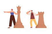 Tiny people with big chess pieces, a Person Illustration by Good Studio (Thumbnail 2 of 4)