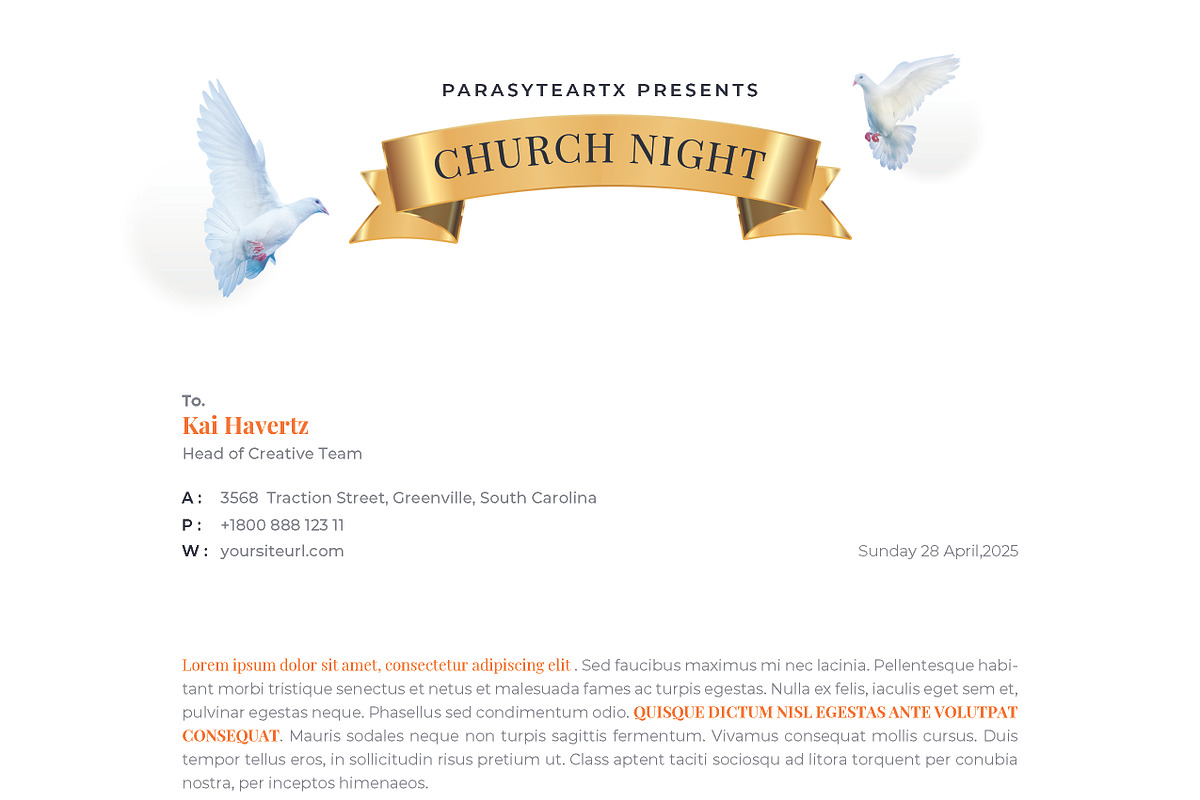Church Letterhead, a Stationery Template by iDoodle Studio (Photo 2 of 6)