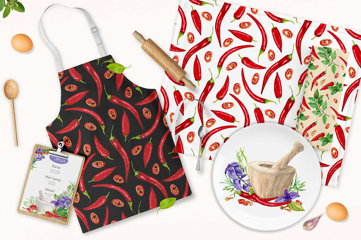 Culinary Herbs. Watercolor Set, a Food Illustration by Tata Pilip (Photo 12 of 14)