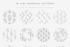 Line Drawing Floral Patterns