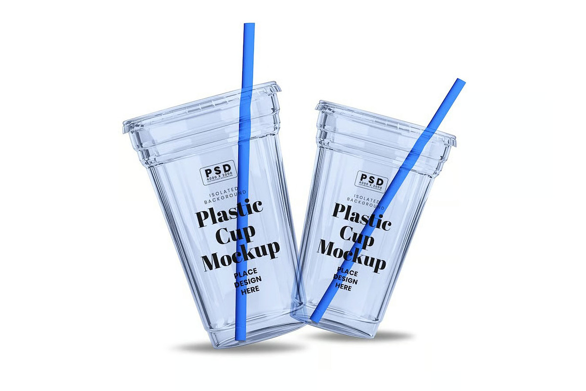 Plastic Cup with Straw Mockup, a Cups & Container Mockup by DesignRushMarket (Photo 5 of 5)