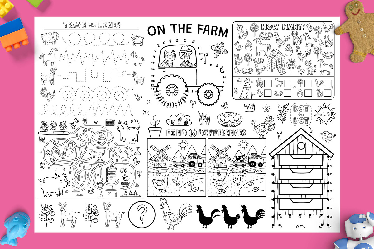 Farm Activity Play Mats, an Education Illustration by Gulnara Sabirova (Photo 8 of 10)