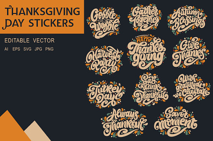Thanksgiving Day stickers