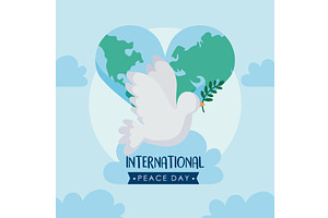 international peace day lettering, an Illustration by studiogstock