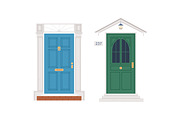 Front doors, house entrances set, an Object Illustration by Good Studio (Thumbnail 3 of 3)