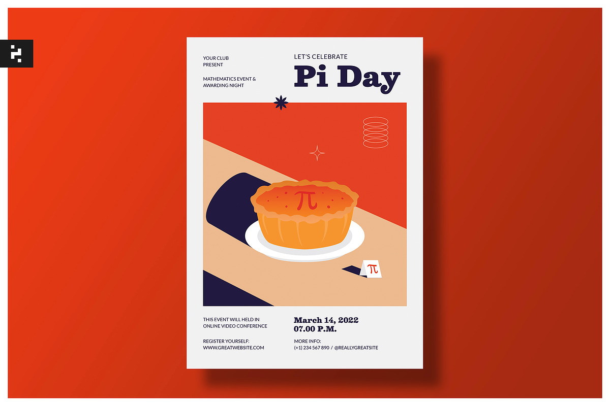 Pi Day Celebration Flyer, a Flyer Template by Neermana (Photo 1 of 4)