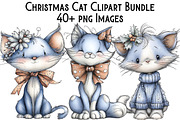 Christmas Cat Clipart Bundle, an Illustration by Pixels.Craft (Thumbnail 1 of 6)