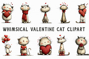 Whimsical Valentine Cat Clipart, an Illustration by Libby Wishes (Thumbnail 5 of 6)