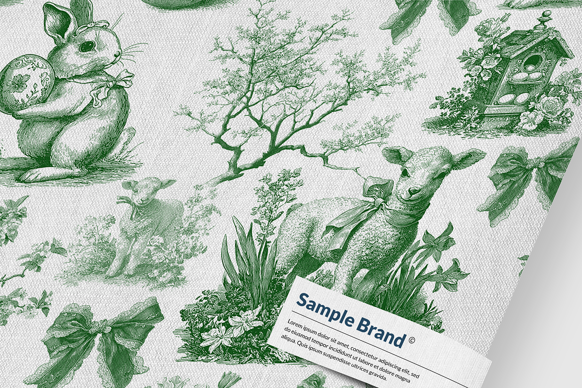 Easter Toile Seamless Pattern Set, a Pattern Graphic by AYAKA Studio Co. (Photo 3 of 12)