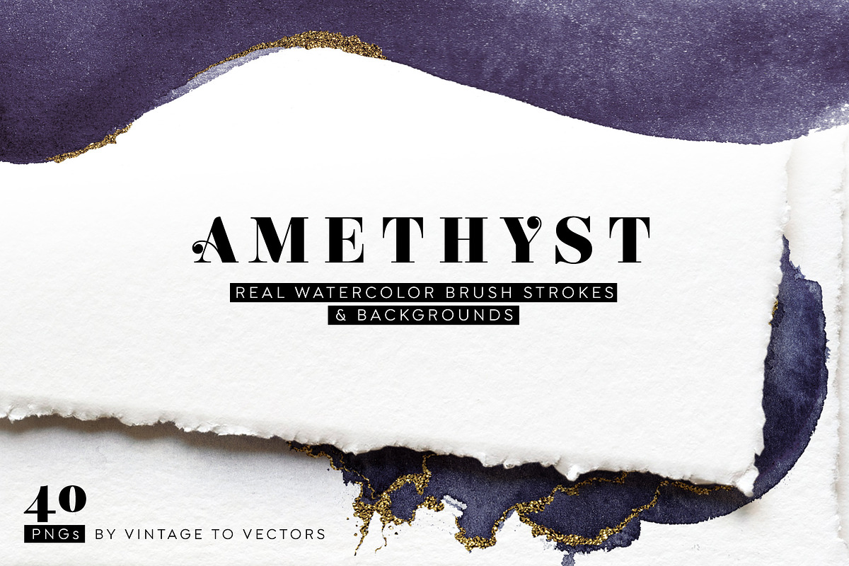 AMETHYST Watercolor Brush Strokes, an Object Graphic by Vintage To Vectors (Photo 1 of 3)