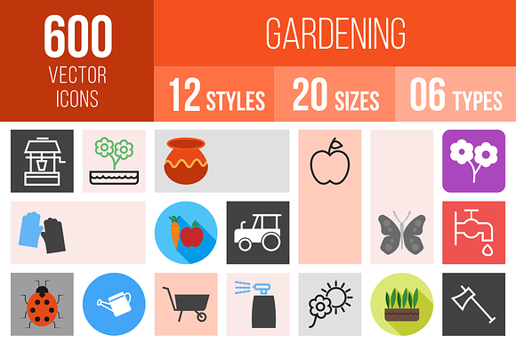 600 Gardening Icons