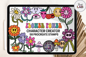 Flower Power Procreate Stamps Set