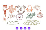 Thanksgiving Hand Drawn Folk Art Set, a Seasonal Illustration by designvectx (Thumbnail 5 of 10)